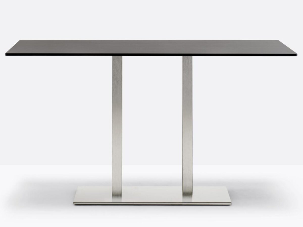 Table INOX base centrale double pieds