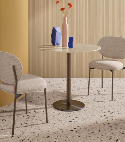 Table base centrale blume pied marron
