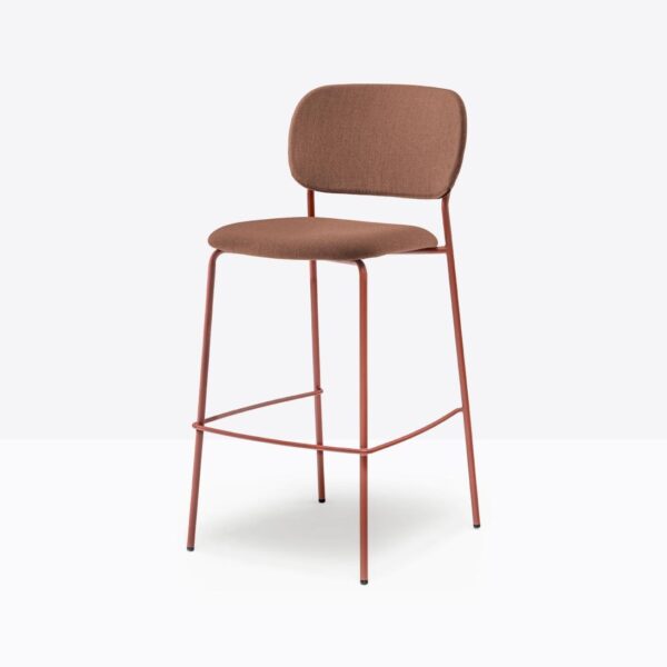 Tabouret jazz marron rembourré sans accoudoirs