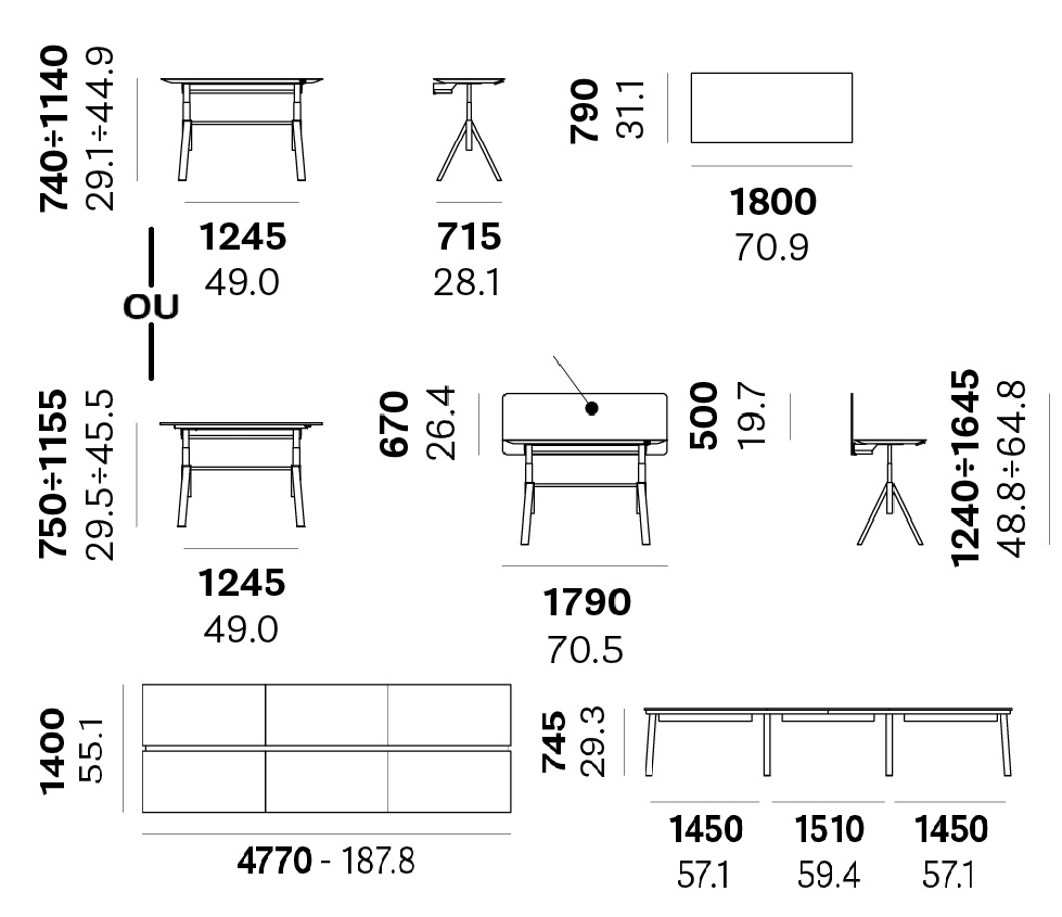 arki-desk Dimensions