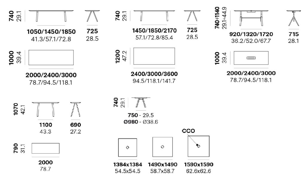 arki-table dimensions